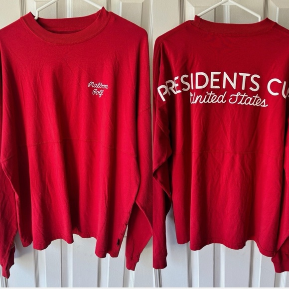 Malbon Presidents Cup United States Souvenir Long Sleeve T-Shirt Red - Picture 1 of 9